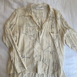 ASTR Sheer Print Button Down